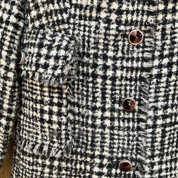 Vintage Tweed Wool Houndstooth Brooks Brothers Long Coat - Picture 6 of 10
